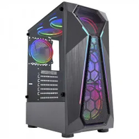 Gabinete Gamer K-Mex Warlock, CG-A1D4, Lateral em Vidro, Com Fita Led RGB, Sem Fan, Preto - CGA1D4RH0010BOX - Imagem do Produto