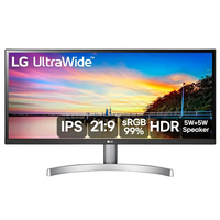 Monitor Gamer Led 29" Lg 29Wk600-W, Ips, Ultrawide, 5Ms, 75Hz, Full Hd, Dp, Hdmi, Alto Falante, Vesa, Branco - Imagem do Produto