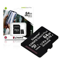 Cartão de Memória 064 GB Kingston Canvas Select Plus, MicroSD, Classe 10, C/ Adaptador, Sdcs2/64Gb - Imagem do Produto