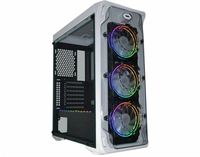 Gabinete Gamer Kmex Cg-W1B1 White Trooper Rítmico, Sem Fonte, 3 Fans, Led Rgb, Branco, Lateral Acrílico - Imagem do Produto