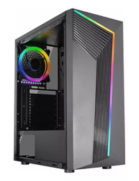 Gabinete Gamer Kmex Cg-10Aa Yaba IV, Sem Fonte, Sem Fan, Led Rgb, Preto, Lateral De Vidro - Imagem do Produto