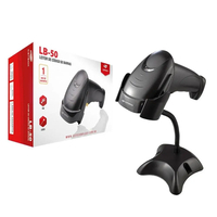 Leitor De Código De Barras C3Tech Lb-50Bk, 1D, Usb, Com Suporte, Preto - Imagem do Produto