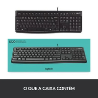 Teclado Usb Logitech K120, Preto, Abnt2, 920-004423 - Imagem do Produto