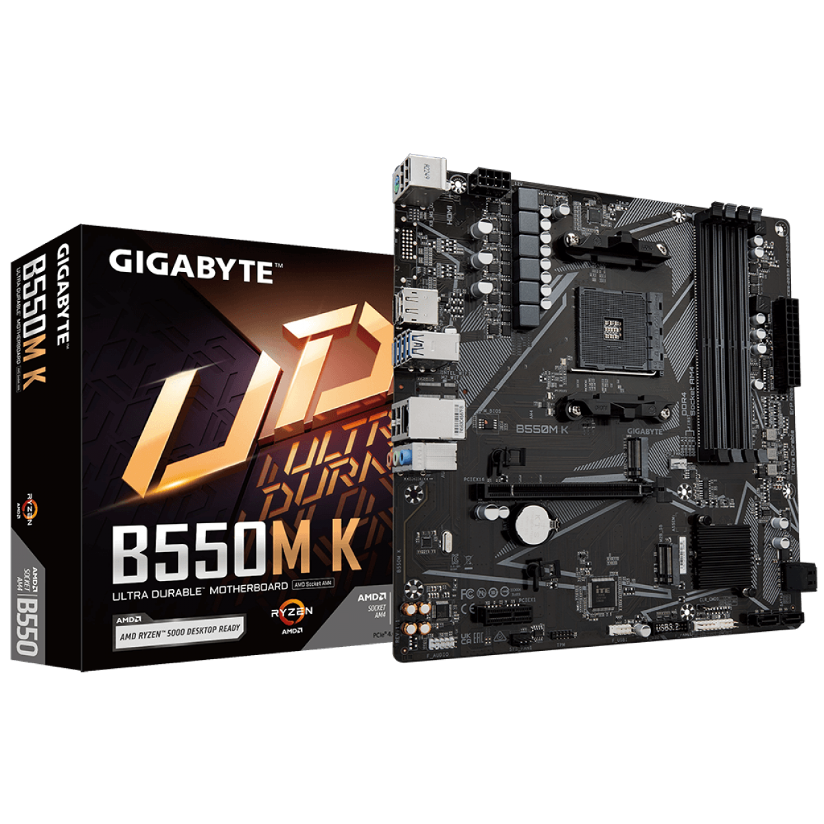 Placa Mãe Gigabyte B550M K, Chipset B550, AMD AM4, mATX, DDR4 - Imagem do Produto