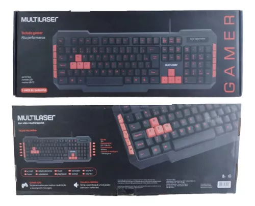 Teclado Gamer Multilaser Tc160, Abnt2, Vermelho - Imagem do Produto