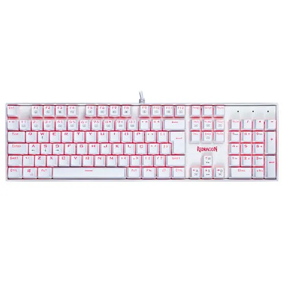 Teclado Gamer Mecânico Redragon Mitra, K551W Blue, Branco, Switch Outemu Blue, Led, Abnt2 - Imagem do Produto