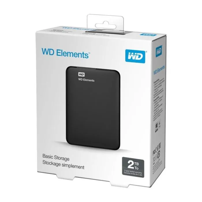 Hd Externo 02 Tb Western Digital Elements, Usb 3.0, Wdbu6Y0020Bbk - Imagem do Produto