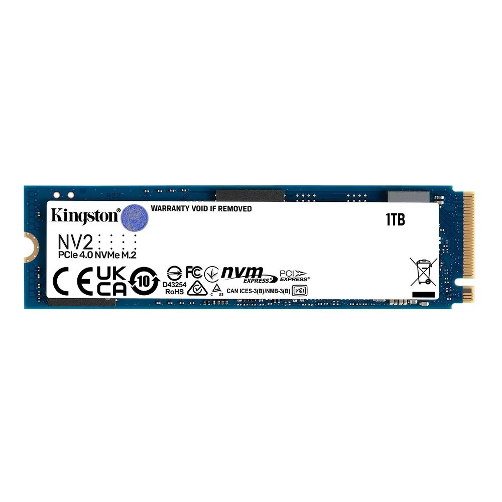 Ssd Nvme 1 Tb Kingston Nv2 Snv2S/1000G, 4.0, Lê: 3.500 Mb/S, Grava: 2.100 Mb/S - Imagem do Produto