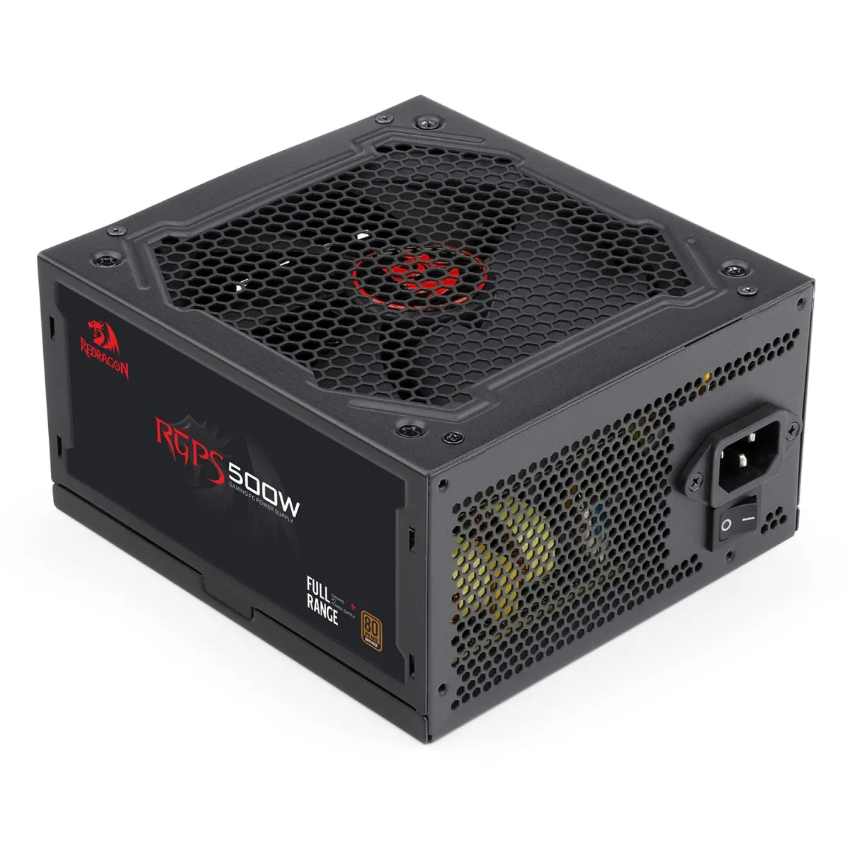 Fonte Atx 500W Redragon Rgps - 500W, Gc-Ps001-1, 80 Plus Bronze, Pfc Ativo, Preta - Imagem do Produto