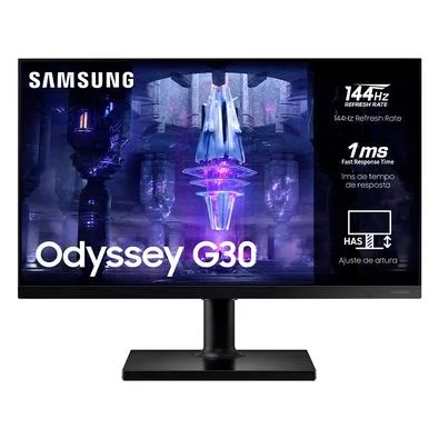 Monitor Gamer Led 23.8" Samsung Ls24Bg300Elmzd, Va, 1Ms, 144Hz, Full Hd, Displayport, Hdmi, Vesa, Pivot, Preto, Gar: RA - Imagem do Produto