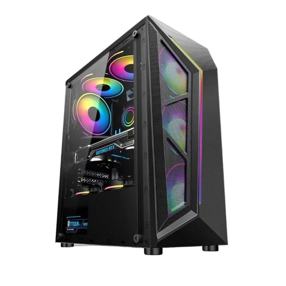 GABINETE BRAZILPC ATX GAMER BPC-005B BLACK C/ 4 COOLER - Imagem do Produto