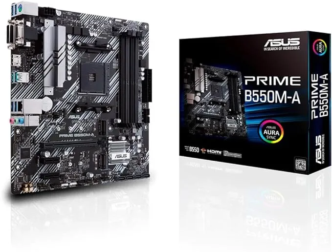 Placa Mãe Asus PRIME B550M-A (AM4/DDR4/VGA/DVI-D/HDMI/M.2/USB3.2) - Imagem do Produto