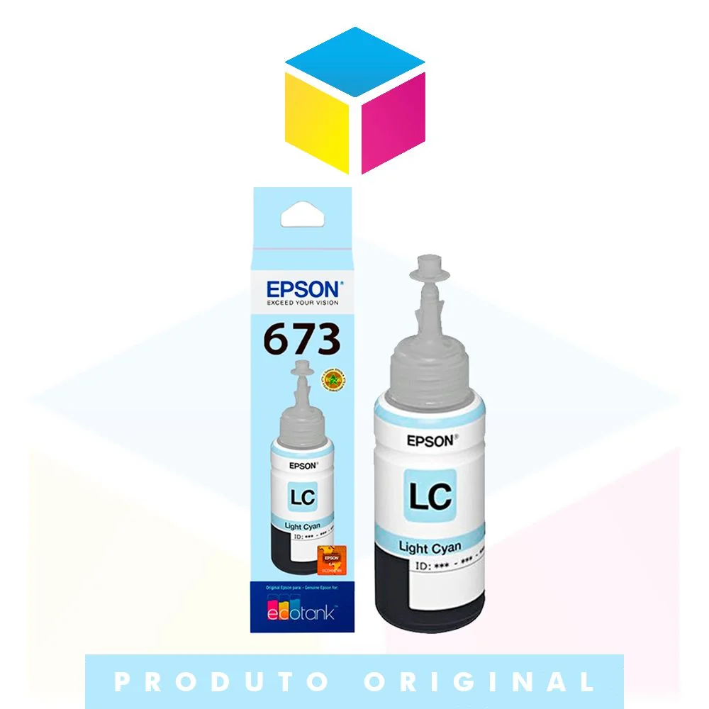 Refil de Tinta Epson Original T673520 Ciano Claro 70ml - L800 L805 L L810 L850 L1800 - Imagem do Produto