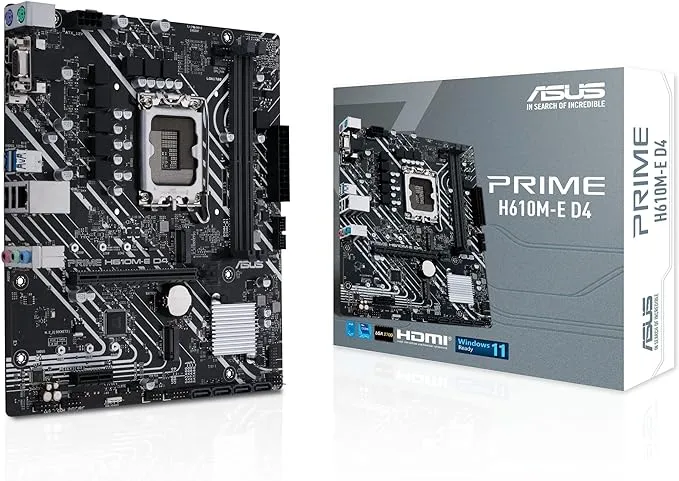 Placa Mãe Asus Prime H610M-E D4, Intel LGA 1700, mATX, DDR4 - Imagem do Produto