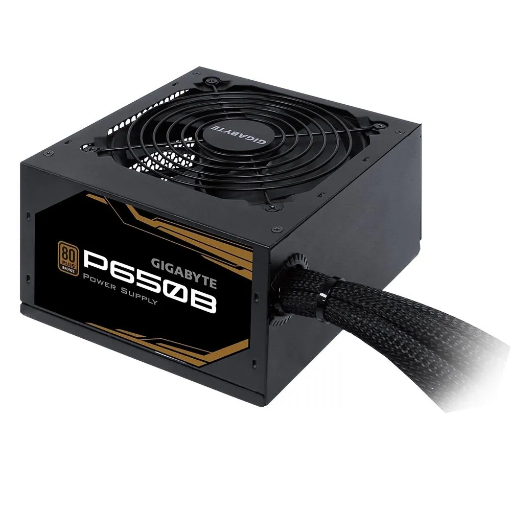 Fonte Gigabyte P650B, 650W, 80 Plus Bronze, PFC Ativo, com cabo, Preto - GP-P650B/BR - Imagem do Produto