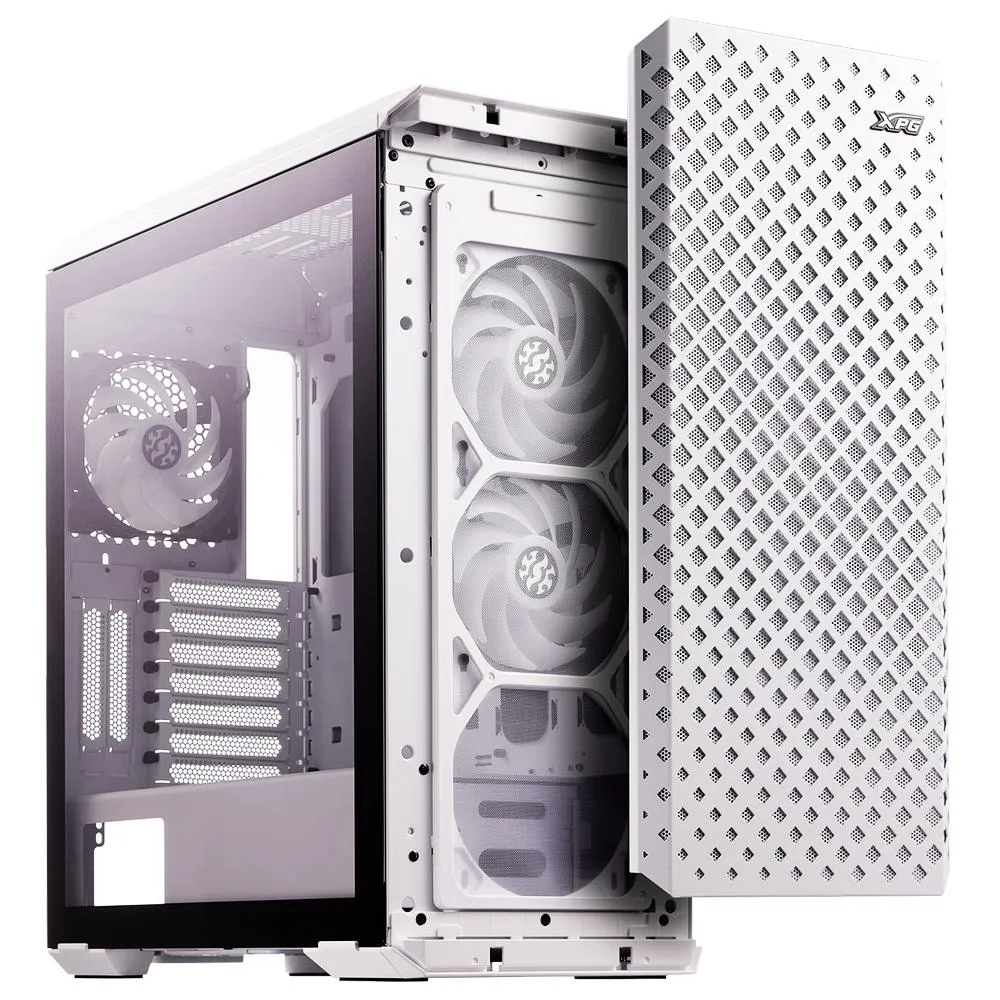 Gabinete Gamer XPG Defender Pro, Mid Tower, 3x FANs ARGB(2x Frontais, 1x Traseira), Lateral em Vidro Temperado, Branco - 15260037 - Imagem do Produto