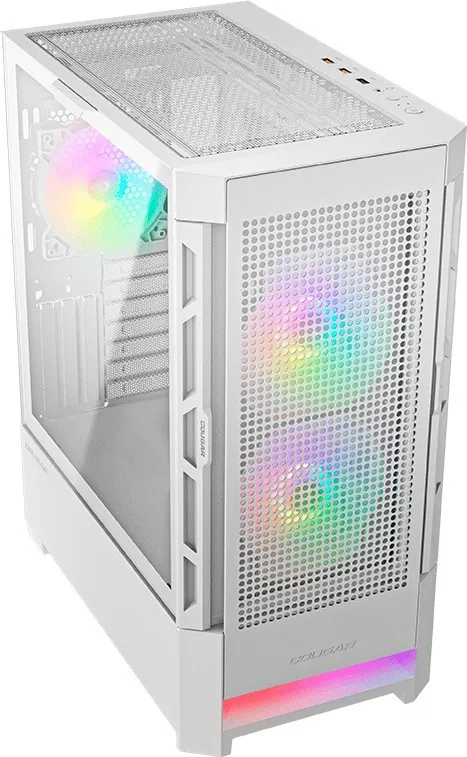 Gabinete Gamer Cougar 3851C60.0002 Mx430 Air, 3 Fans, Rgb, Sem Fonte, Vidro Temperado, Branco - Imagem do Produto