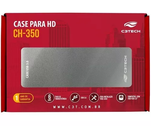 Gaveta Para Hd Externo C3Tech Ch-300Bk, 2.5", Usb 3.0, Preto - Imagem do Produto