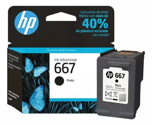 Cartucho De Tinta Hp 667 Preto 3Ym79Ab 2ml - Imagem do Produto