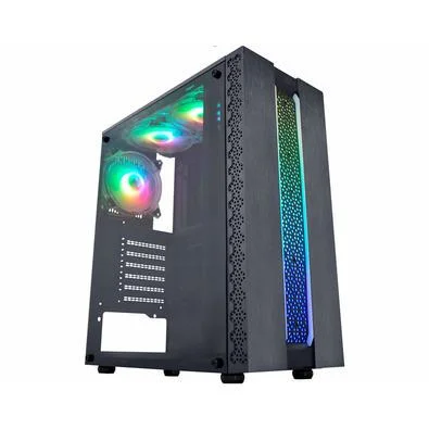 Gabinete Gamer Kmex Cg-42Tp Kratos, Sem Fonte, Sem Fan, Rgb, Lateral Acrílico, Usb 2.0 - Imagem do Produto