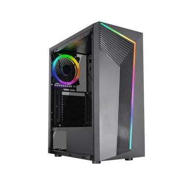 Gabinete Gamer K Mex Cg-10Aa Yaiba IV, Sem Fonte, Sem Fan, Led Rgb, Preto, Lateral De Vidro - Imagem do Produto