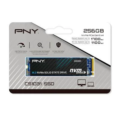 Ssd Nvme 256 Gb Pny M280Cs1031-256-Cl, 3.0, Lê: 1.700 Mb/S, Grava: 1.100 Mb/S - Imagem do Produto