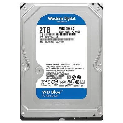 Hd Desktop 02 Tb Western Digital Wd20Ezbx, Sata, 06Gbs, 256Mb, 7200 Rpm - Imagem do Produto