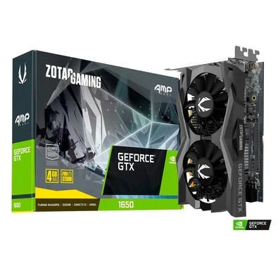 Placa De Vídeo Geforce Ddr6 04Gb/128 Bits Gtx 1650 Zotac Gaming, 2 Fans, Dp, Hdmi, Dvi, Zt-T16520J-10L, Lhr - Imagem do Produto