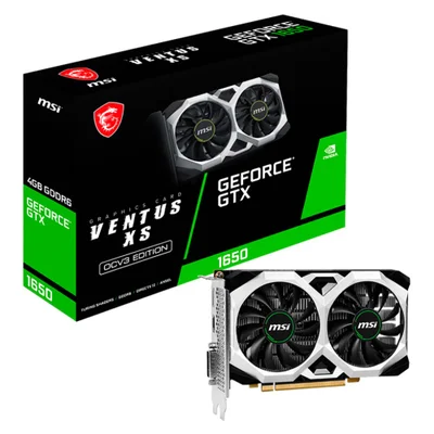 Placa De Vídeo Geforce Ddr6 04Gb/128 Bits Gtx 1650 Msi Ventus Xs, 2 Fans, Dp, Hdmi, Dvi, 912-V812-003 - Imagem do Produto