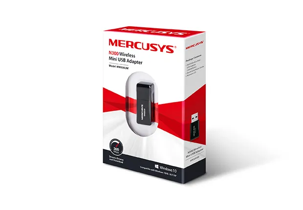 Adaptador Sem Fio Mercusys Mw300Um, Wireless, Single Band 2.4 Ghz, 300 Mb/S, Mini, Usb - Imagem do Produto