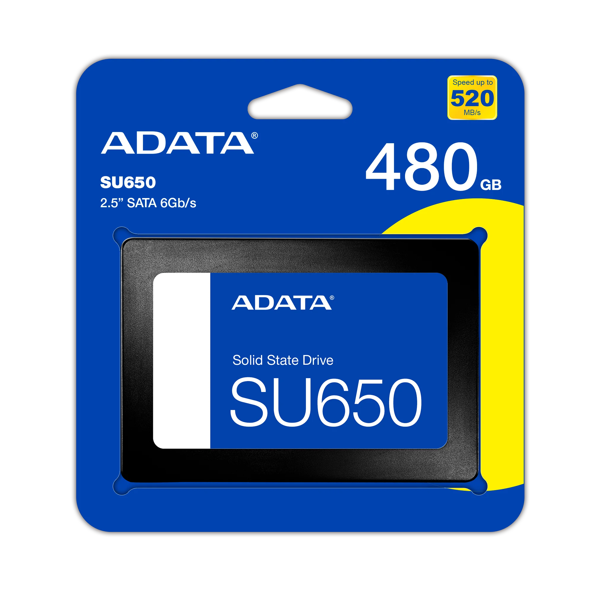 Ssd Sata3 480 Gb Adata Asu650Ss-480Gt-R, Lê: 520 Mb/S, Grava: 450 Mb/S - Imagem do Produto