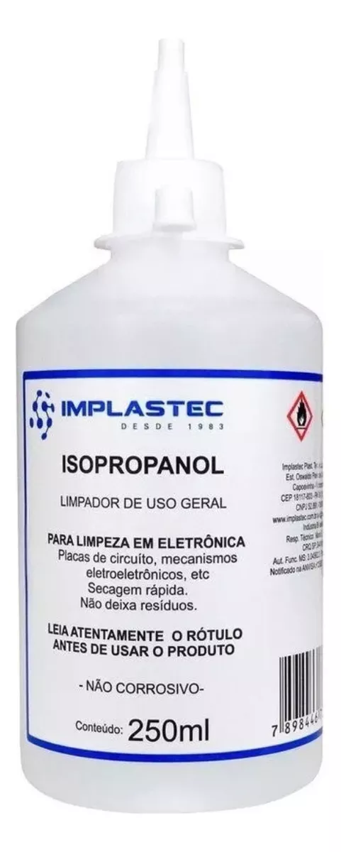 Álcool Isopropílico 99,8%, 0250 Ml, Implastec Md9 7166 - Imagem do Produto