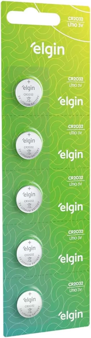 Bateria Elgin Litio, Cr2032 3V, Cartela C/5 Unidades - Imagem do Produto