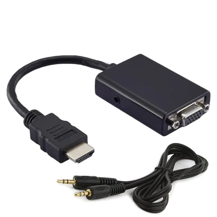 Cabo Adaptador De Vídeo Hdmi Macho Para Vga Fêmea, 15 Cm, Com Áudio, Md9 7108 - Imagem do Produto