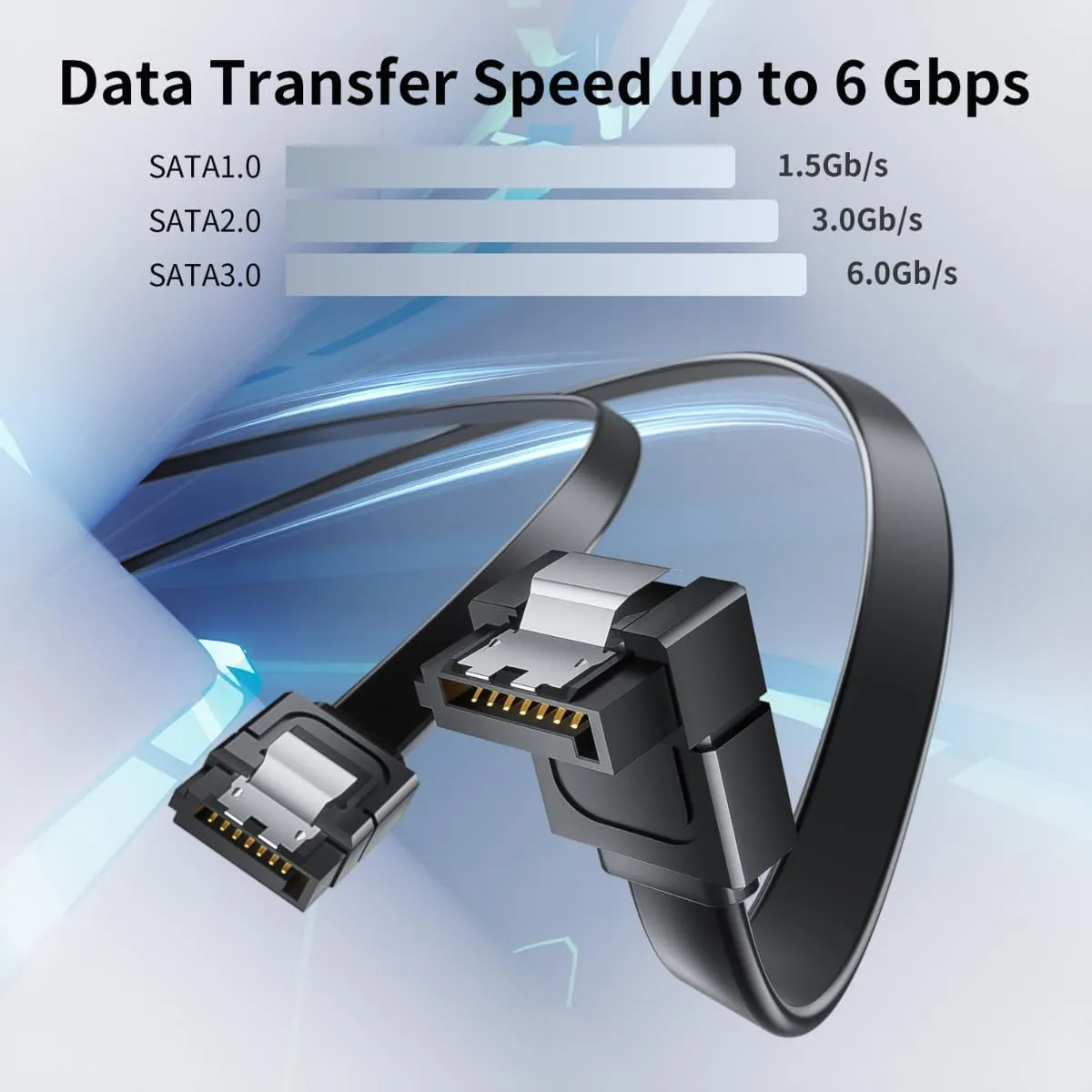 Cabo de Dados Sata3, 6Gb/S Com Trava, 40 Cm - Imagem do Produto