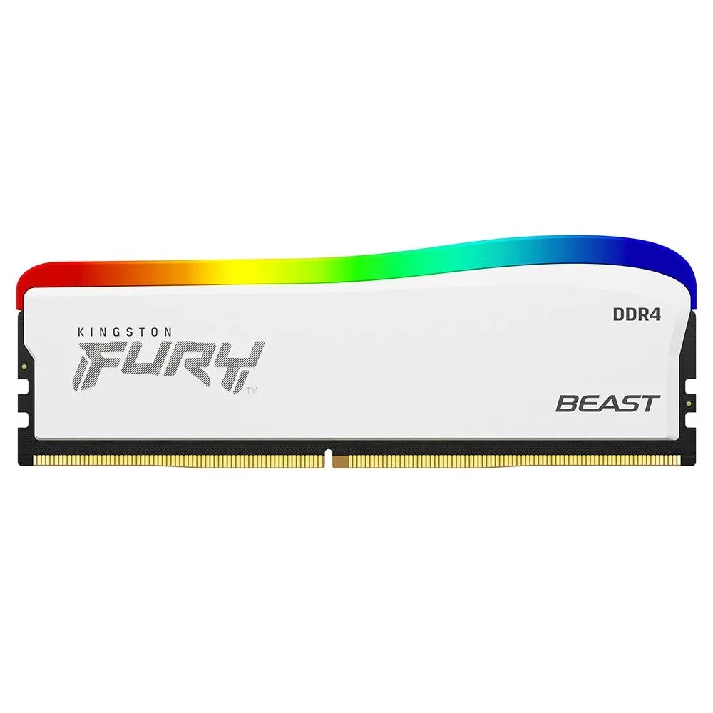 Memória Desktop Ddr4 08Gb/3200 Mhz Kingston Fury Beast Kf432C16Bwa/8, Rgb, Cl 16, Branca - Imagem do Produto