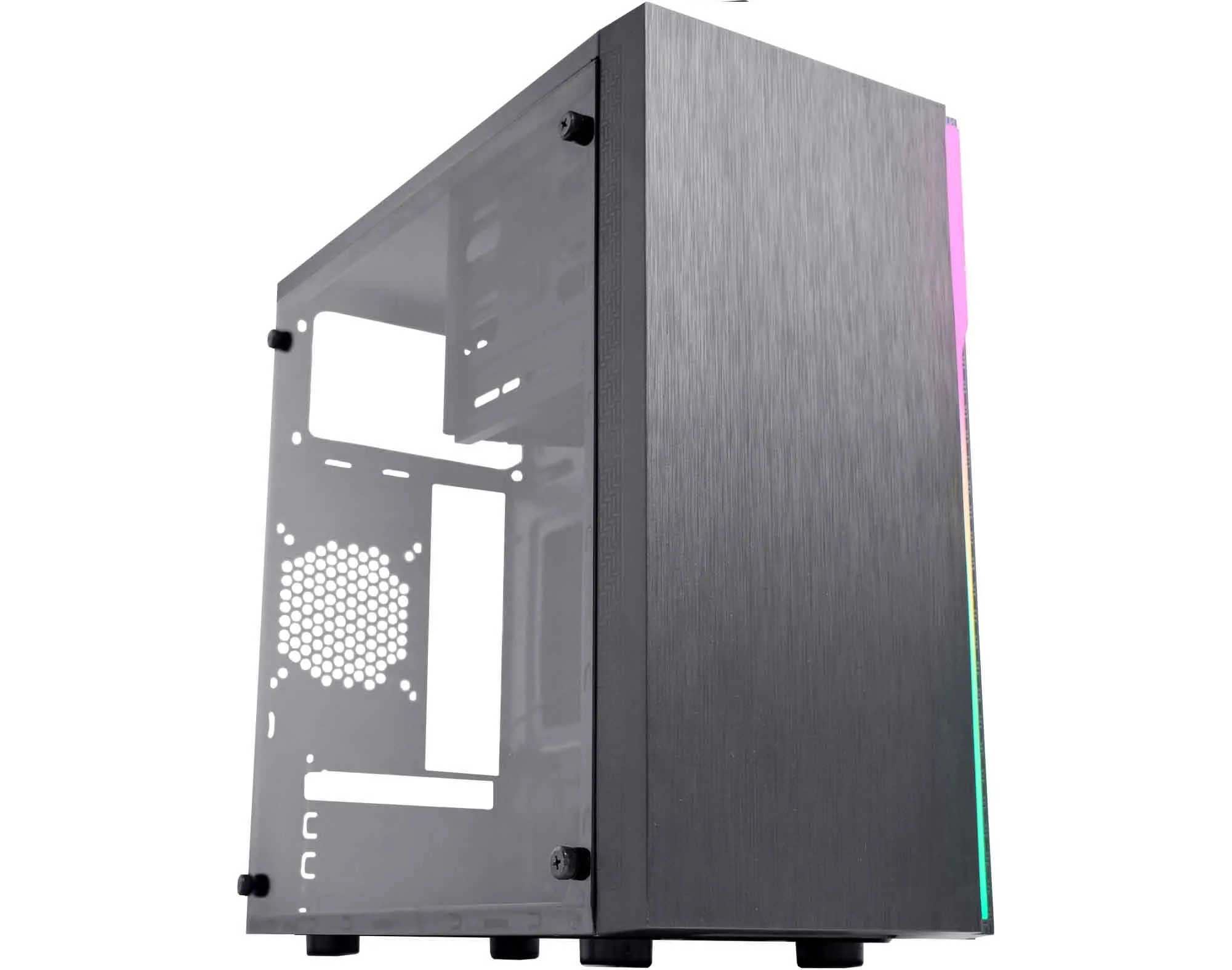 Gabinete Gamer Kmex Cg-59Y1, Sem Fonte, Sem Fan, Led Rgb, Preto, Lateral Acrílico - Imagem do Produto