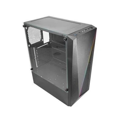 Gabinete Gamer Kmex Cg-02W5 Demon I, Sem Fonte, Sem Fan, Led Argb, Preto, Lateral De Vidro - Imagem do Produto