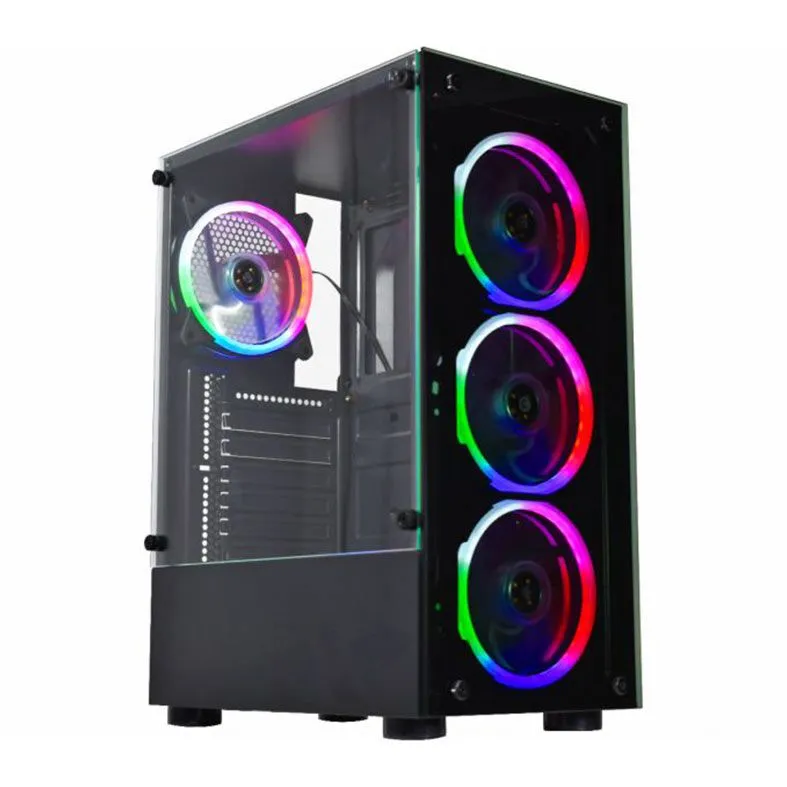 Gabinete Gamer Kmex Cg-10W5 Elite, Sem Fonte, 3 Fans, Rgb, Preto, Lateral De Vidro - Imagem do Produto