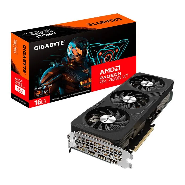 PLACA DE VIDEO GIGABYTE RADEON RX 7600 XT GAMING OC, 16GB, GDDR6, 128-BIT, GV-R76XTGAMING-OC-16GD - Imagem do Produto