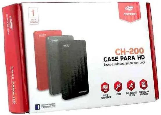 Gaveta Para Hd Externo C3Tech Ch-200Bk, 2,5", Usb 2.0, Preto - Imagem do Produto