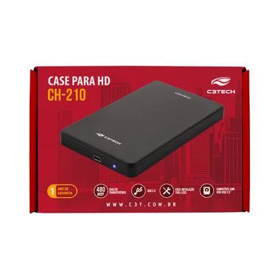 Gaveta Para Hd Externo C3Tech Ch-210Bk, 2,5", Usb 2.0, Preto - Imagem do Produto