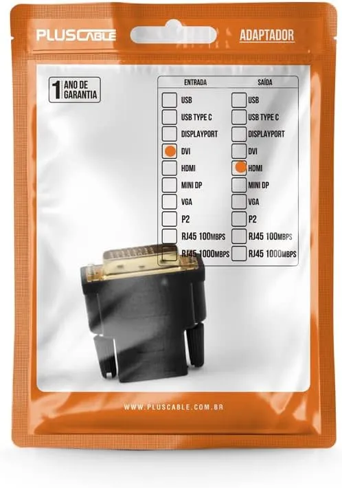 Adaptador Dvi-D Macho X Hdmi Fêmea, Dual Link 24+1, Md9 7239 - Imagem do Produto