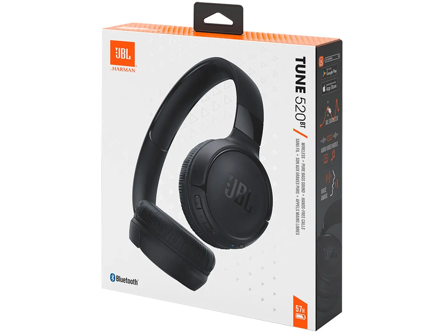 Headphone Jbl Tune 520Bt, Bluetooth, Jblt520Btblk, Preto - Imagem do Produto