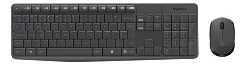 Kit Teclado E Mouse Sem Fio Logitech Mk235, Resistente À Água, Cinza, Abnt2, 920-007903 - Imagem do Produto