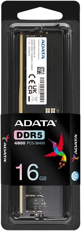 Memória Desktop Ddr5 16Gb/4800 Mhz Adata Cl40 1.1V Ad5U480016G-S - Imagem do Produto