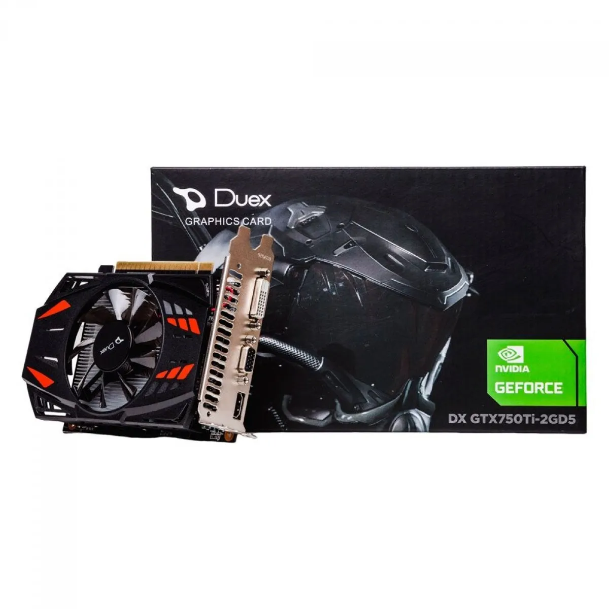 Placa De Vídeo Geforce Ddr5 2Gb/128 Bits Gtx 750 Ti Duex, 1 Fan, Hdmi, Dvi, Vga, Dx Gtx750Ti-2Gd5 - Imagem do Produto