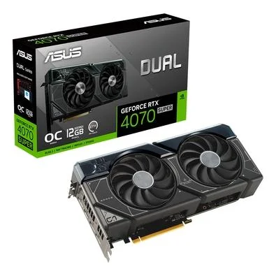 Placa De Vídeo Geforce Ddr6 12Gb/192 Bits Rtx 4070 Super Asus, 2 Fans, Dp, Hdmi, Dual-Rtx4070S-12G, Lhr - Imagem do Produto