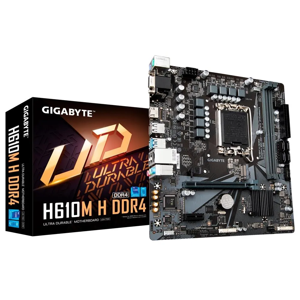 Placa Mãe Gigabyte H610M H DDR4, Chipset H610, Intel LGA 1700, mATX, DDR4 - Imagem do Produto