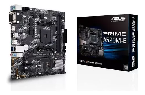 Placa Mãe Am4 Asus Prime A520M-E, Ddr4 64Gb, M2/Nvme, Hdmi, Dvi, Vga - Imagem do Produto